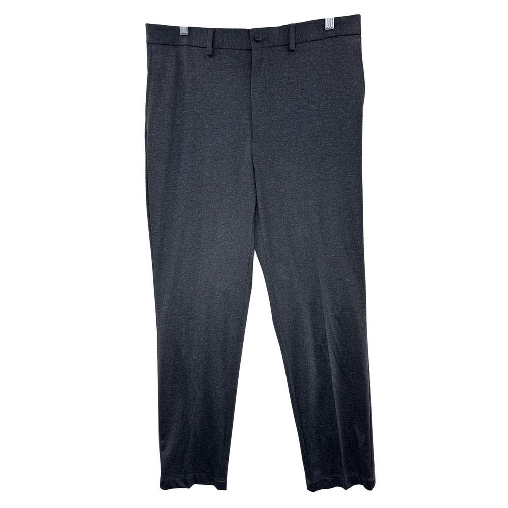 Calvin Klein Men's Grey Soft Knit Slim Fit Dress Pants Wrinkle Resistant 34 x 32